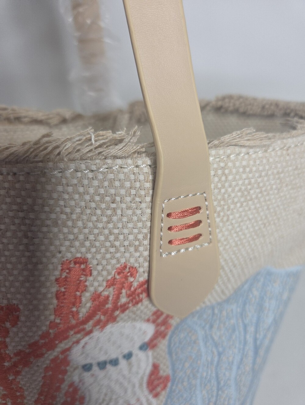 Spartina 449 Ogeechee Sea Life Coral Jute And Cotton Large Beach Tote NWT - Picture 13 of 14